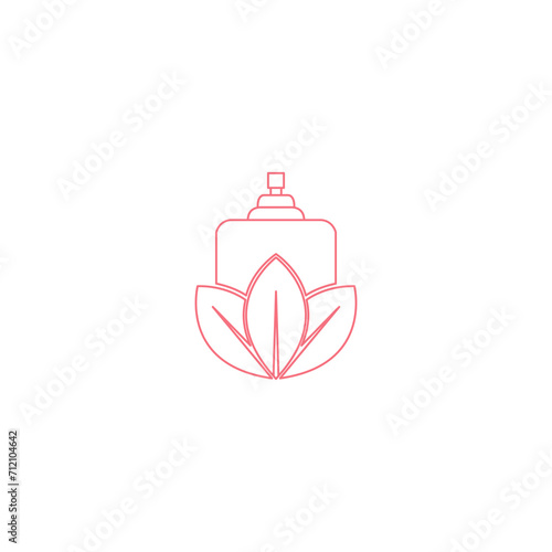 natural perfume logo design icon vector