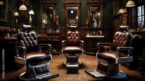 Classic English Barber Shop A traditional English retro photo