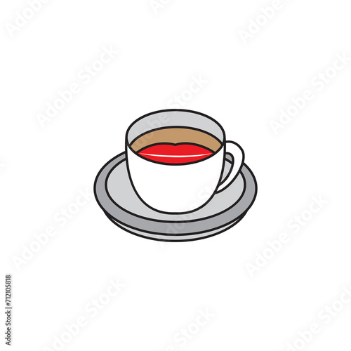coffee lips logo design icon vector