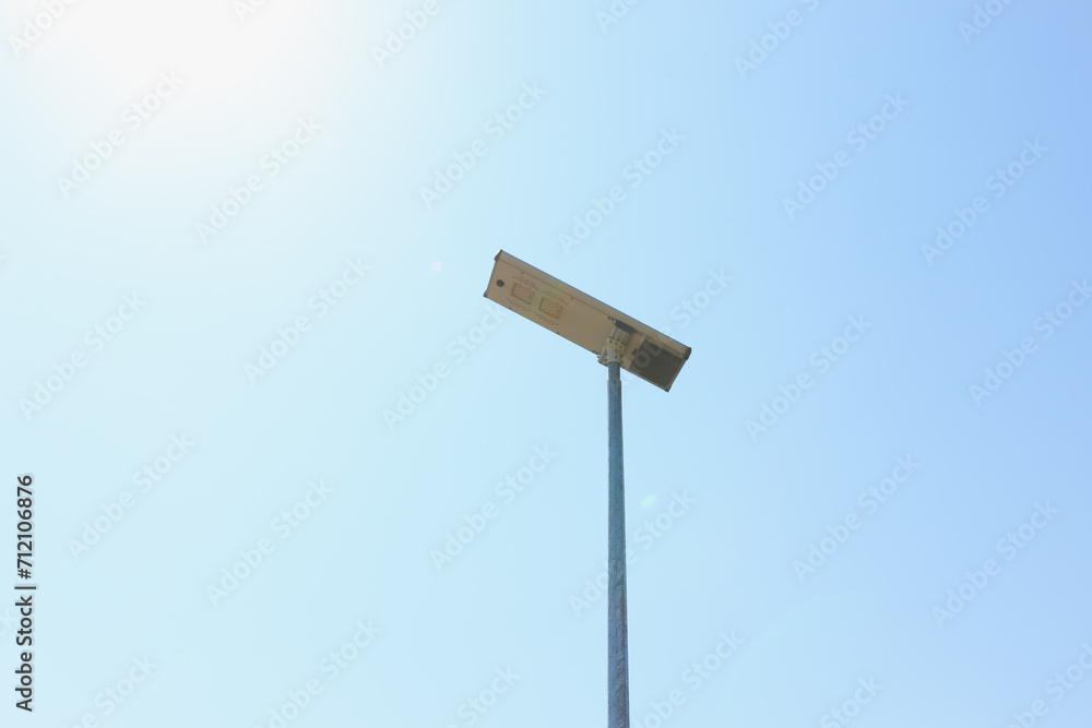 Solar cell street lamp pole with sky background Solar cell street lamp pole with sky background