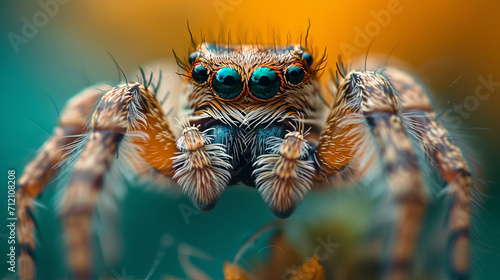 A spider's perspective, with multiple images converging to represent its vision.