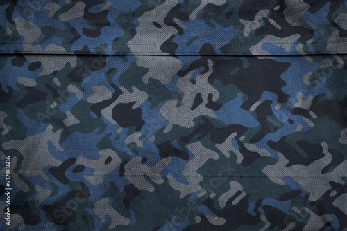 wavy blue camouflage fabric texture photo