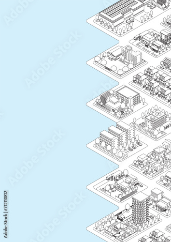 街並みの立体図. 都市の景観. 