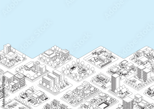街並みの立体図. 都市の景観. 