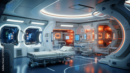 Space Station Infirmary An infirmary imagined on a wellness © BornHappy