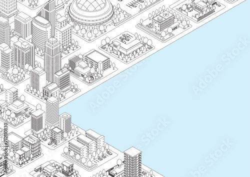 街並みの立体図. 都市の景観. 