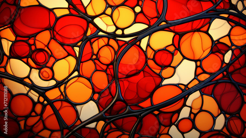 Stained Glass Blood Cells A stained glass design dep ornament photo