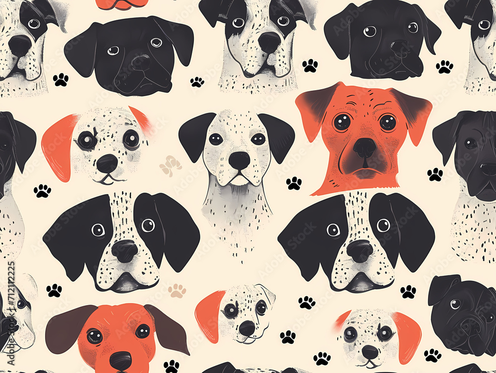 犬のイラストパターン