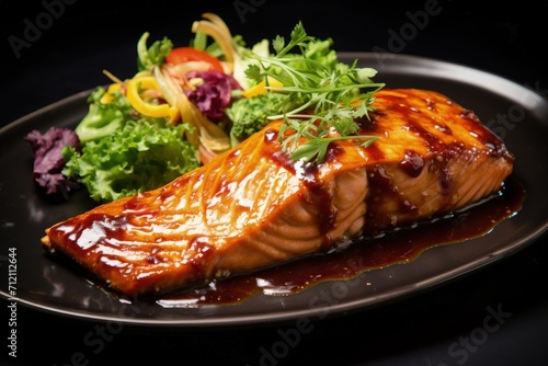 Steamed fish with teriyaki gluten free and lectin free photo