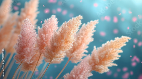 Pampas grass Minimalist Background.