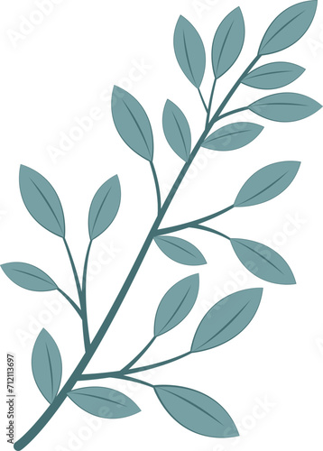 Green leaf element, nature element vector icon