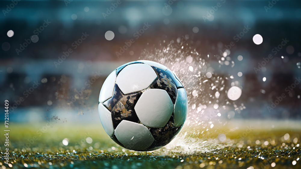 Fototapeta premium soccer ball in goal