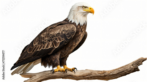 Bald eagle isolated on white background