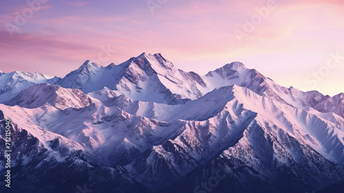 Photo Realistic Mountain Range at Twilight sky