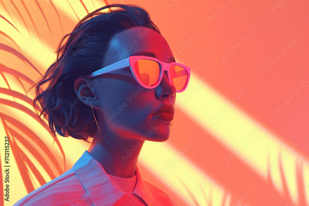 Human portrait game background style 3d stylish illustration Human portrait game background style 3d stylish illustration