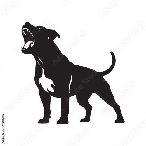 Dignified Canine Shadows  Pitbull Silhouette Collection Portraying the Grace and Composure of this Noble Dog - Dog Silhouette - Pitbull Vector 