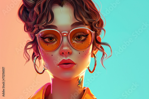 Wallpaper Mural Human portrait game background style 3d stylish illustration Torontodigital.ca