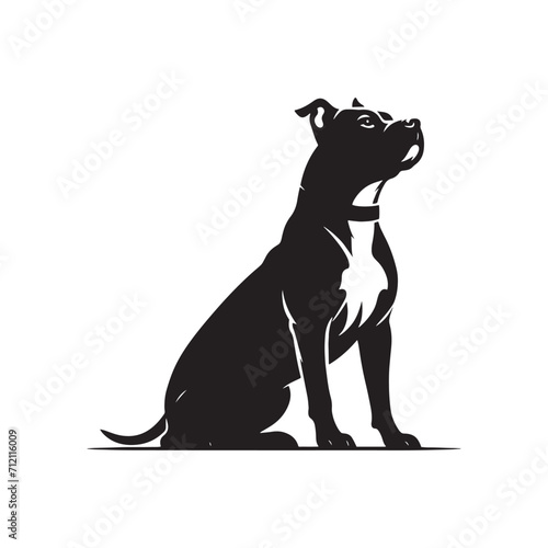 Pitbull Power: A Striking Collection of Silhouettes Capturing the Strength and Grace of the Breed - Dog Silhouette - Pitbull Vector
