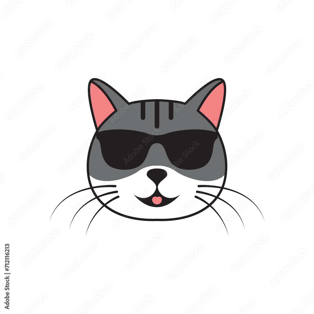 cat cute logo design icon vector