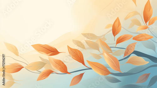 Flat Illustration Leaves in the Wind A flat design