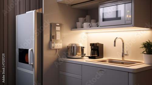 Photo Realistic Compact and Functional Kitchenette design