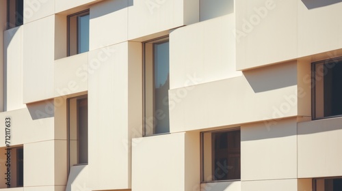 Architectural elegance: closeup of a contemporary building facade with striking textures and patterns