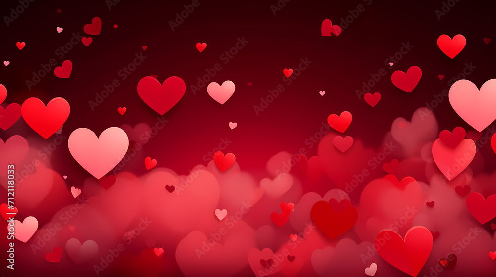 Vibrant Valentine's Day background, hearts background