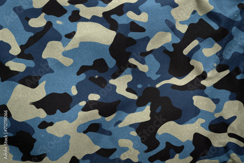 arctic marine blue army camouflage tarp texture , camo mesh background photo