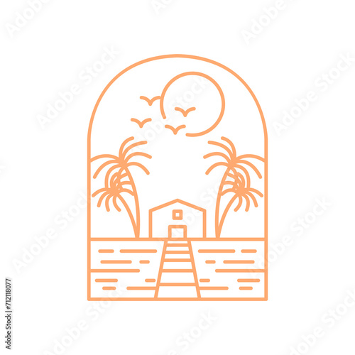 pier logo design icon vector