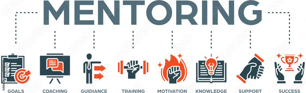 Mentoring banner web icon vector illustration concept Mentoring banner web icon vector illustration concept