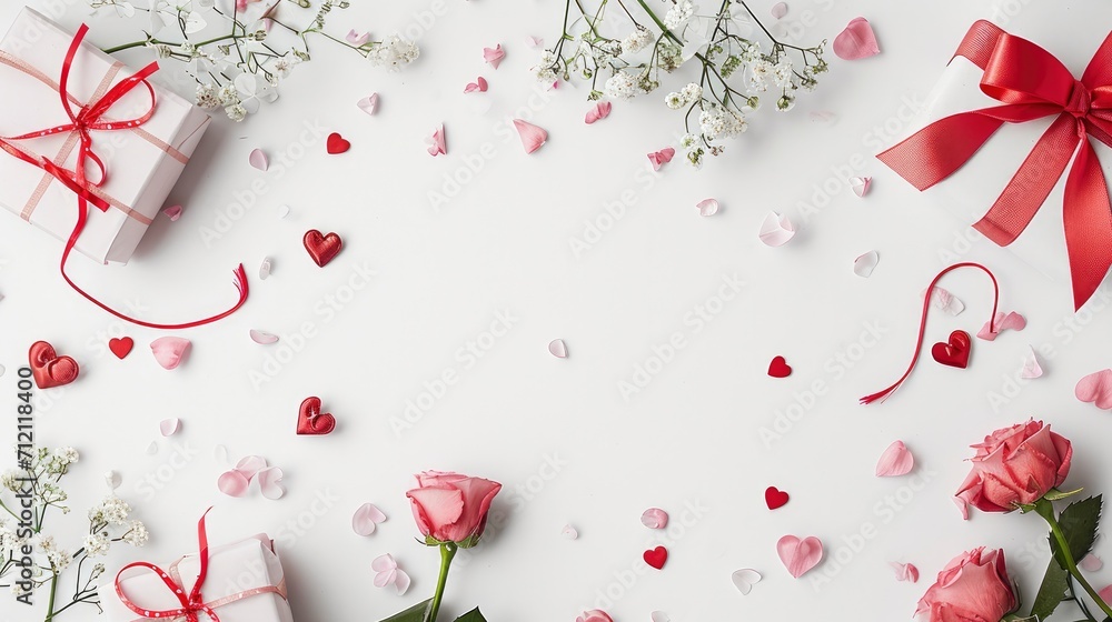 Valentine’s Day wedding mock up, white background Valentine’s Day wedding mock up, white background
