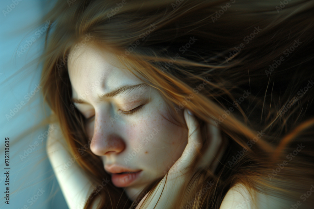 Peaceful Young Woman Lying Down Peaceful Young Woman Lying Down