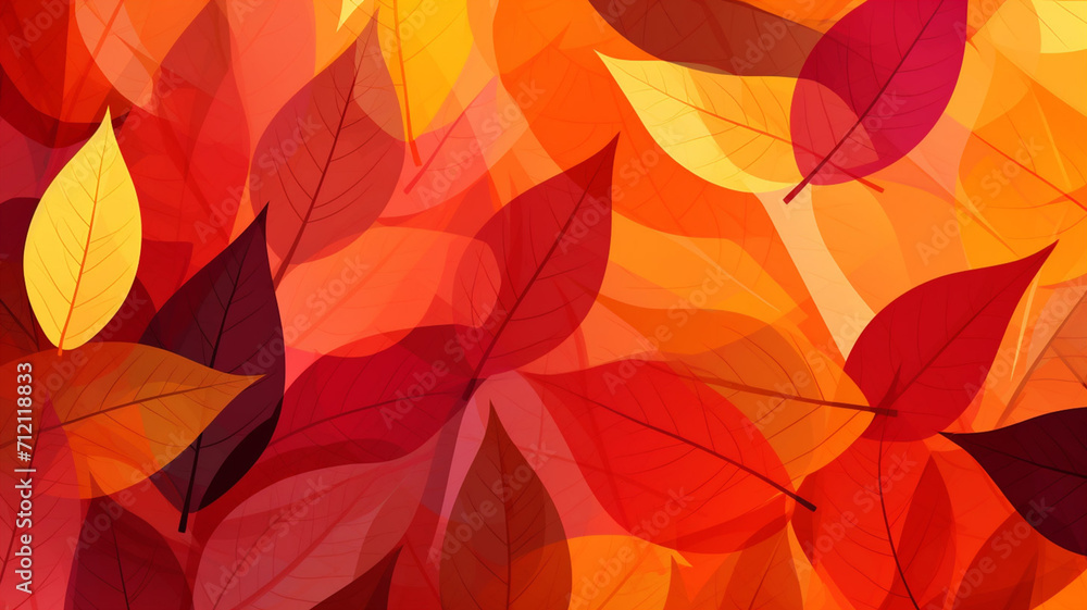 Vector Illustration Autumn Leaves Montage A vibrant design