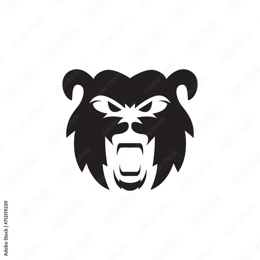bear roar logo design icon vector