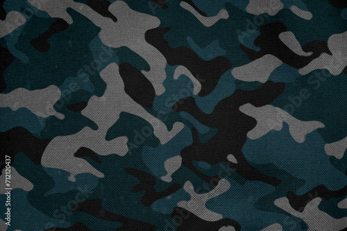 army camouflage tarp texture , blue navy camo pattern photo