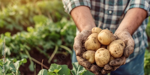 Farmer hands harvesting fresh growing vegetables on garden bed