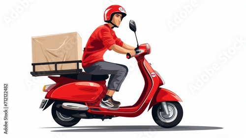 Delivery Boy On a Motorcycle  Delivery Person On a Motorcycle  Delivery Man On A Motorcycle