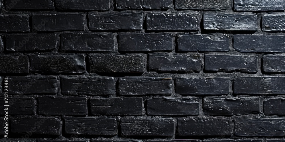 Fototapeta premium black brick wall, dark background for design