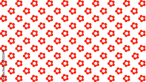 Seamless background with red flowers