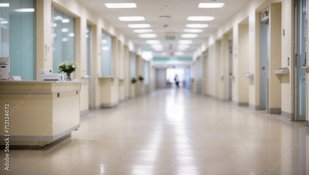 Empty hospital corridor