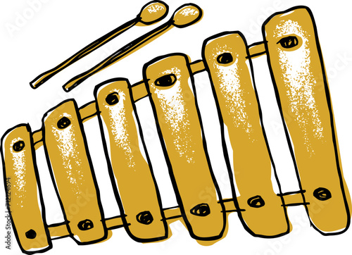 Hand Drawn Xylophone Illustration