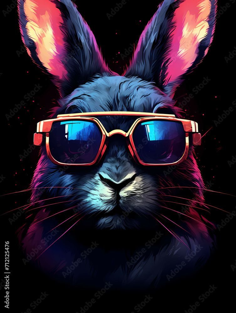 A Rabbit Wearing Dark Glasses, A Rabbit Wearing Sunglasses