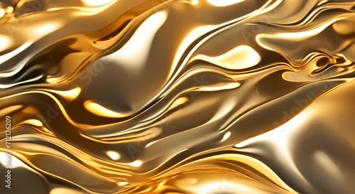 Ethereal Elegance, A Visual Symphony of Liquid Gold and Sparkling Fluidity photo
