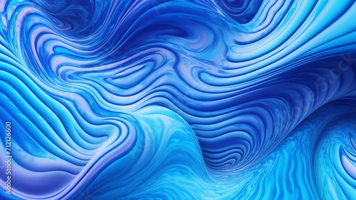 Psychedelic wave style with blue color patterns, colorful d liquid background from Generative AI