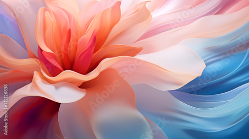 abstract background with multicolored curved lines in the form of a flower. 3d rendering, abstract background with colorful flowers,