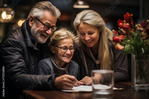 Senior couple discussing their will and estate planning with a lawyer, Generative AI