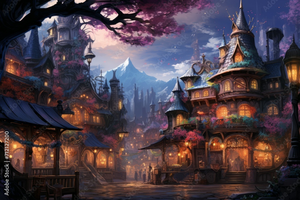 Lively enchanted marketplaces, bustling with magical artifacts and mystical creatures - Generative AI Lively enchanted marketplaces, bustling with magical artifacts and mystical creatures - Generative AI