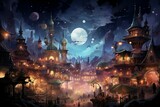 Lively enchanted marketplaces, bustling with magical artifacts and mystical creatures - Generative AI