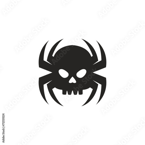 skull spider icon logo design vector