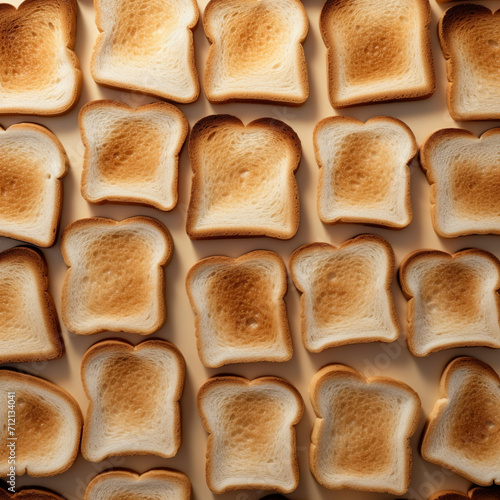 fondo con detalle y textura de multitud de rebanadas de pan tostado